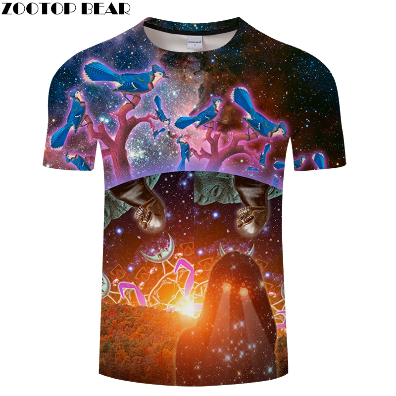 Skull&ampTree 3D Print t shirt Men Women tshirt Summer Funny Short Sleeve O-neck Tops&ampTee 2018 Hot Streetwear Drop Ship ZOOTOP BEAR |