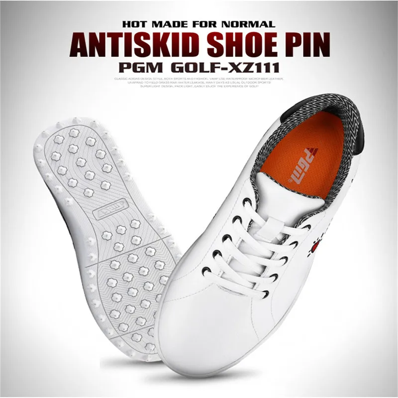 PGM/корейские женские туфли для гольфа, женские туфли для отдыха, водонепроницаемые нескользящие спортивные туфли с принтом для девочек, туфли для гольфа