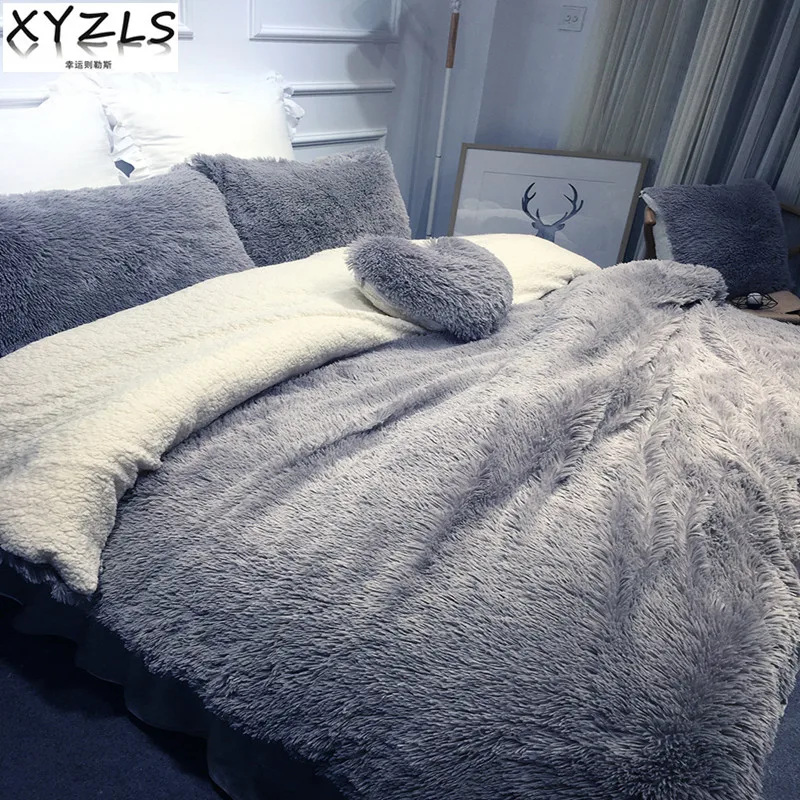 Xyzls Solid Modern Winter Queen Bedding Set Twin Full King Warm