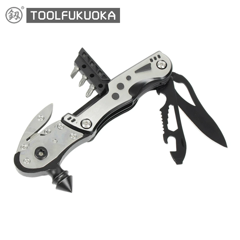 1Piece Multitool Safety Hammer Car Tools Multi Tools For Auto Folding Knife Screwdriver Light