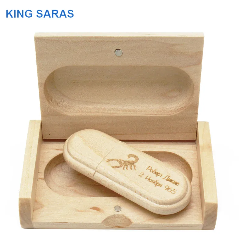 KING SARAS (более 10 шт. бесплатный логотип) Деревянный usb + коробка usb флеш-накопитель 4 ГБ 8 ГБ 16 ГБ 32 ГБ карта памяти фотографии подарки