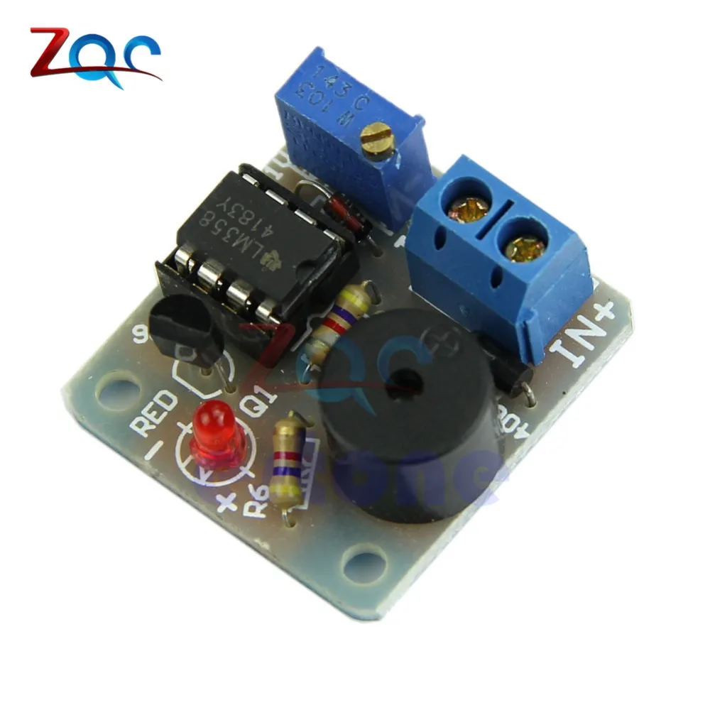 

DC 12V LM358 Accumulator Sound Light Alarm Board Buzzer Prevent Over Discharge Controller Module Without Overvoltage Protection