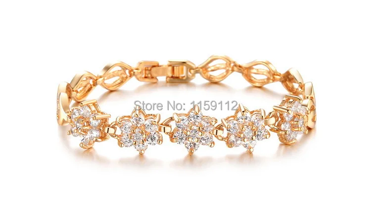 

Bridal wedding zircon bracelets wholesale women's 18 gold hand-made trinkets for women