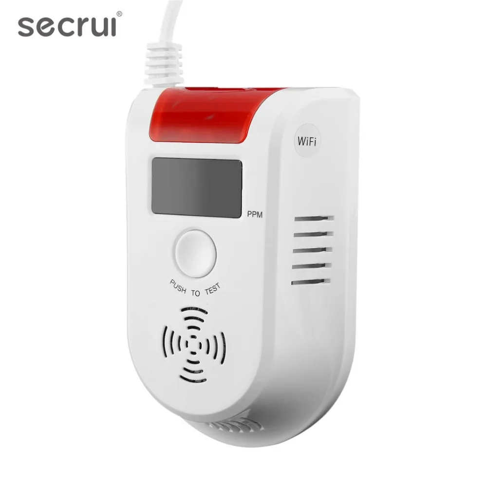 

SECRUI WIFI APP Voice Prompt Combustible Gas Leakage Detector Alarm System Display Screen Wireless Security Gas Sensor Alarm