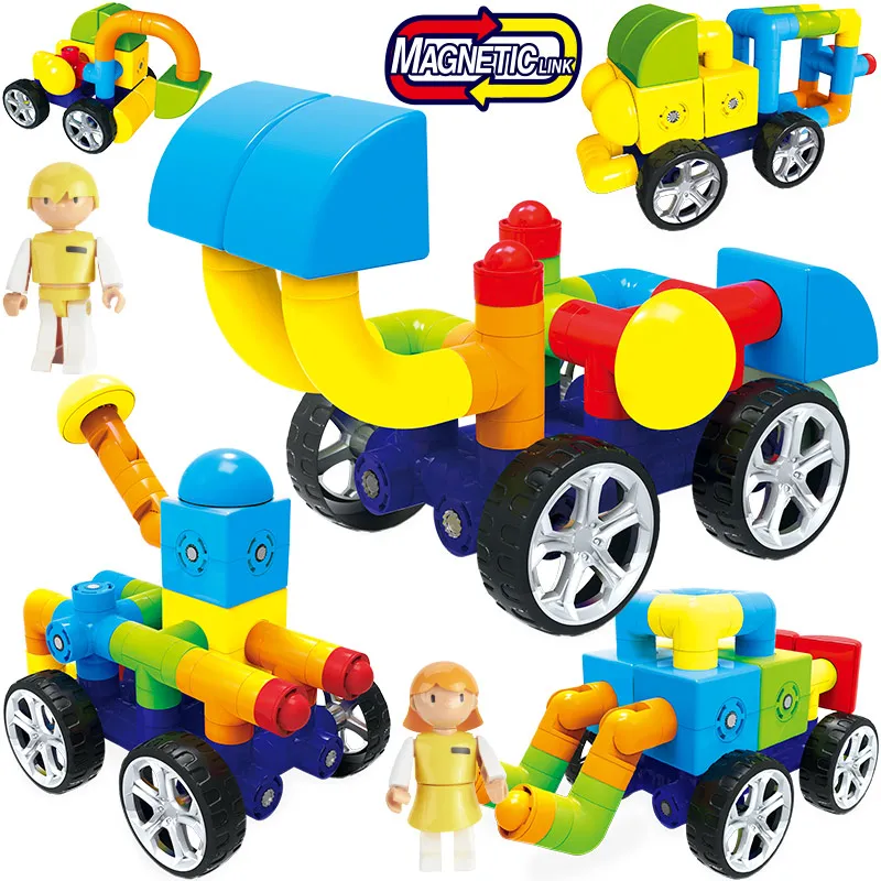 

Cognitive Transportation Marble Magnetic building block Engineering Vehicle Block Children's Kindergarten Educational Toys Gift