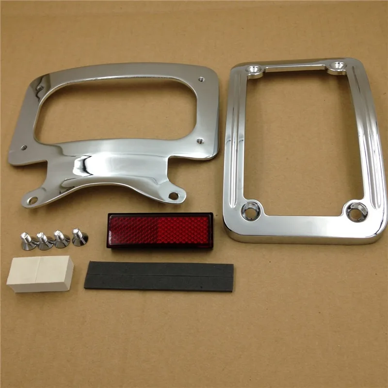 Aftermarket Free shipping motorcycle Parts Motorcycle Chrome Laydown Curved License Plate