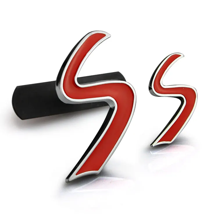 

Free shipping 3D metal S grille emblem badge S car stickers for mini