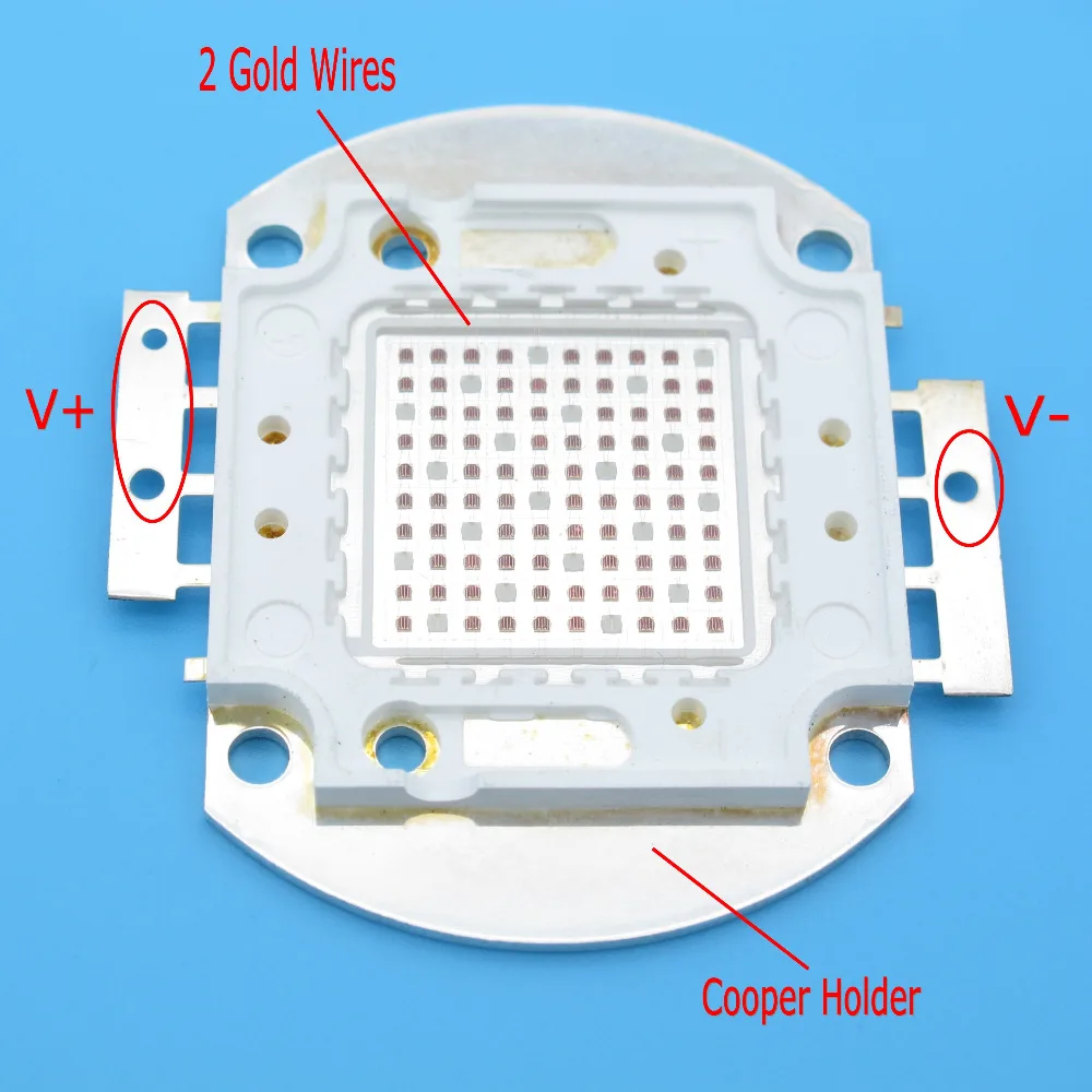 High quality 10W 20W 30W 50W 100W COB LED Grow light Chip Light Source, 4:1 Red 660nm Blue 440nm, Epileds 30mil / 42mil