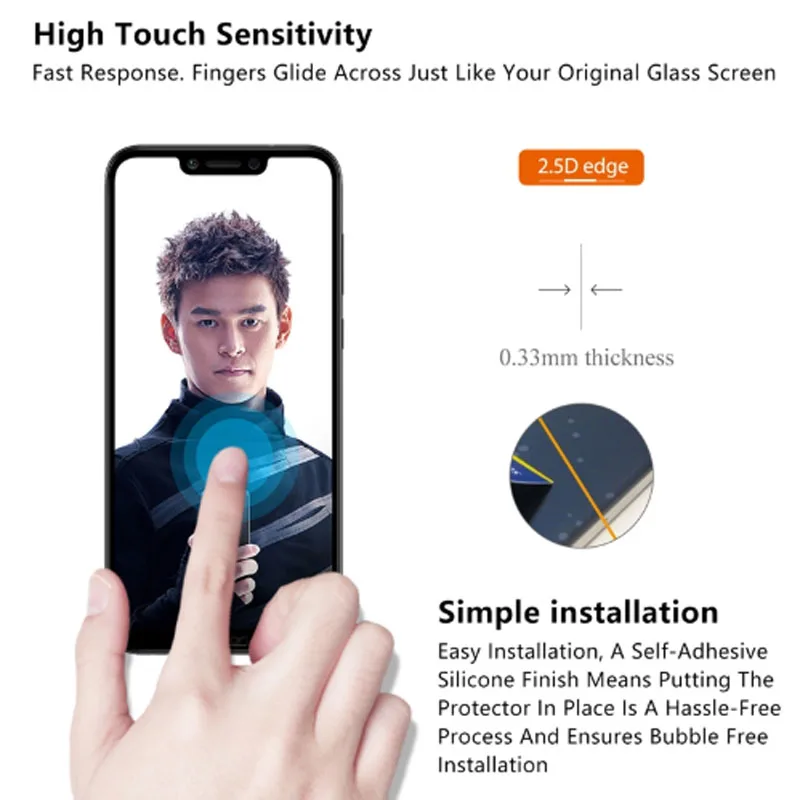Защитное стекло для huawei Honor Play из закаленного стекла, Защитная пленка для Honor Play, полное покрытие, защита экрана