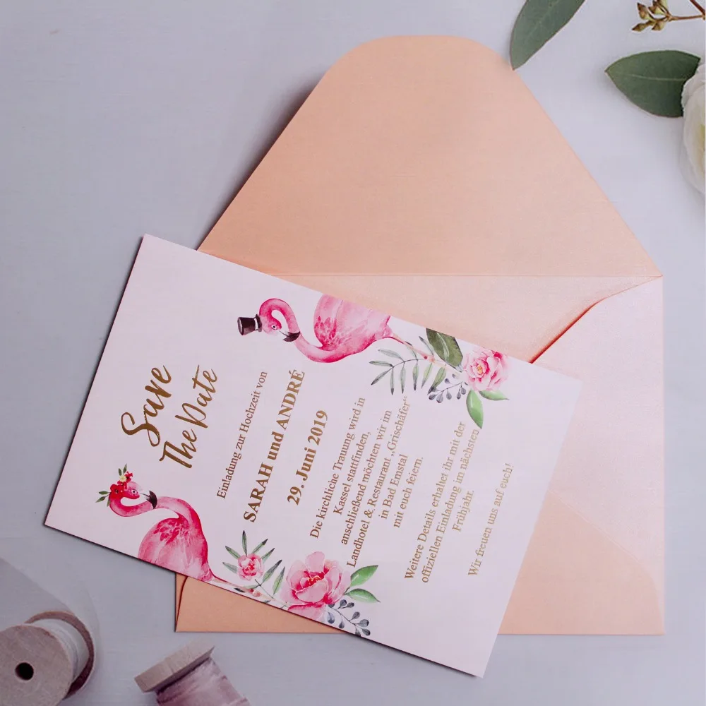 Luxury Wedding Theme Pink Swan Invitation