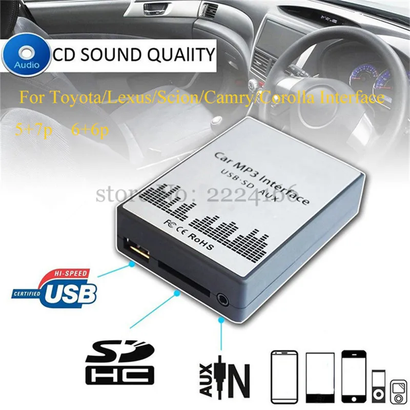 Lonleap USB SD AUX Автомобильный MP3 музыкальный плеер адаптер cd чейнджер для Toyota Lexus Scion