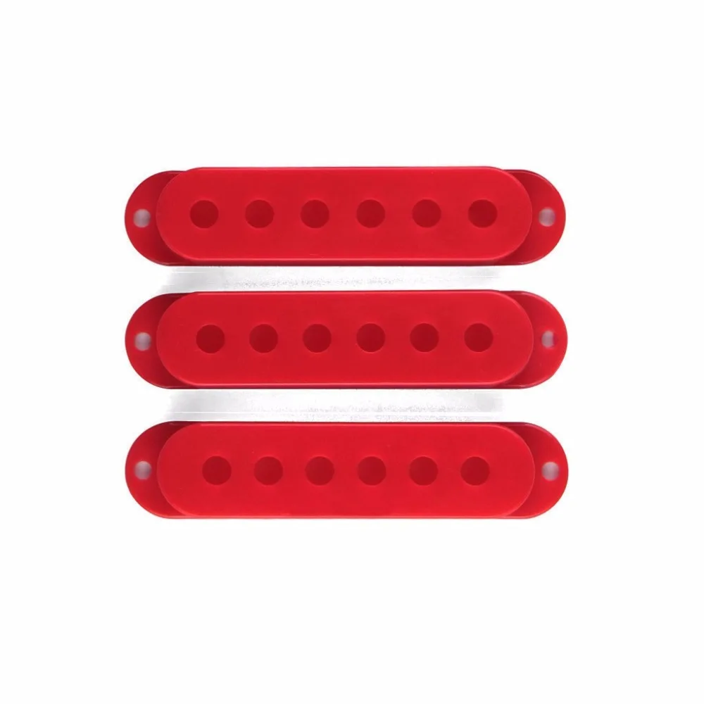 

FLEOR Set of 3pcs Red Electric Guitar Pickup Cover Single Coil Pickup Cover Plastic Guitar Accessories