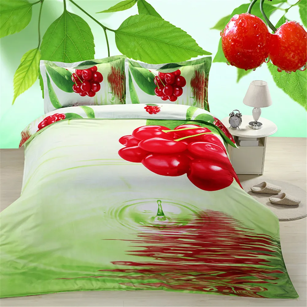 

3D Bedding Fruit Set Super King Queen Size Spring Bed Linen/ Bed Sheet Set Duvet Cover Sets Bed set