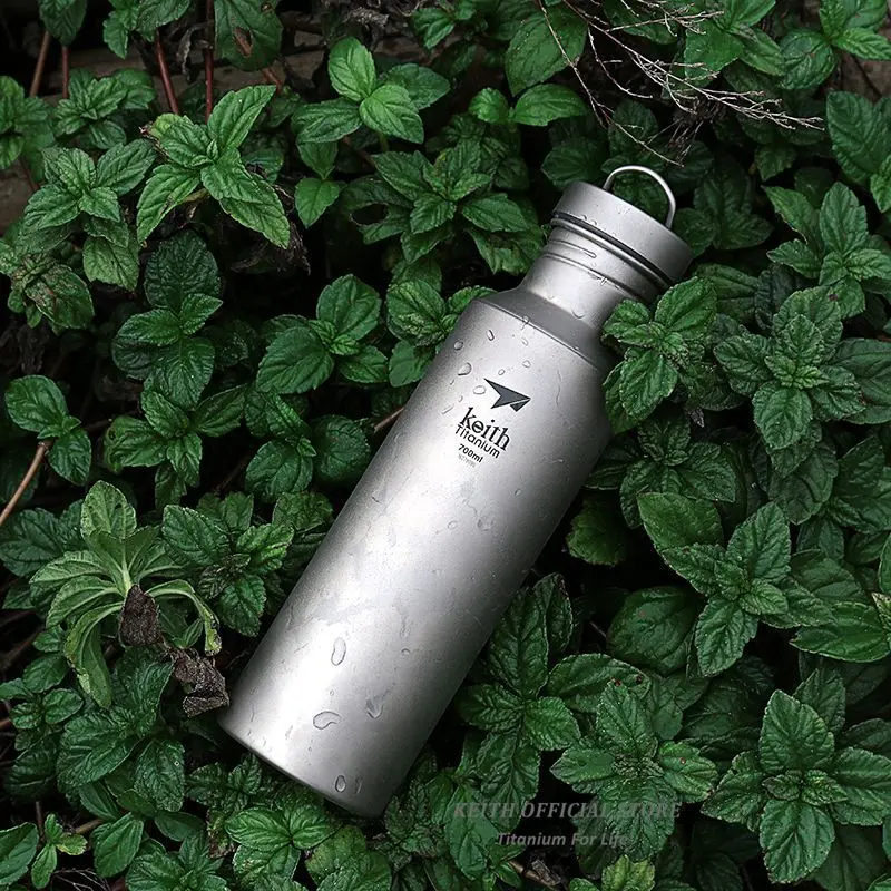 Keith Outdoor Titanium Water Kettles With Titanium Lids Drinkware Camping Ultralight Travel Water Bottles 400ml 550ml 700ml