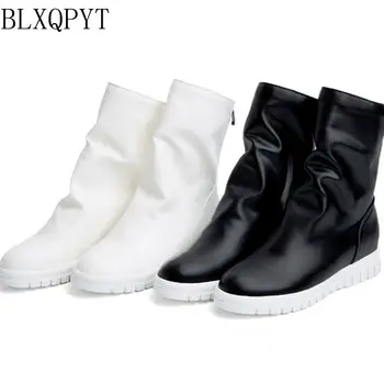 

New Sale Big Size 34-43 Brand Design Patch Color Boots Thick Sole Platform Slim Winter Autumn Martens Boots shoes 0392