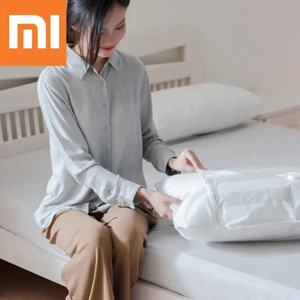 Xiaomi Smart Vacuum Bag Folding Scan QR Code Bag Sealed Clothes Compression Organizer Pouch With Hand Air Pump