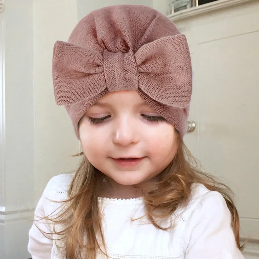 baby girl winter hat with bow