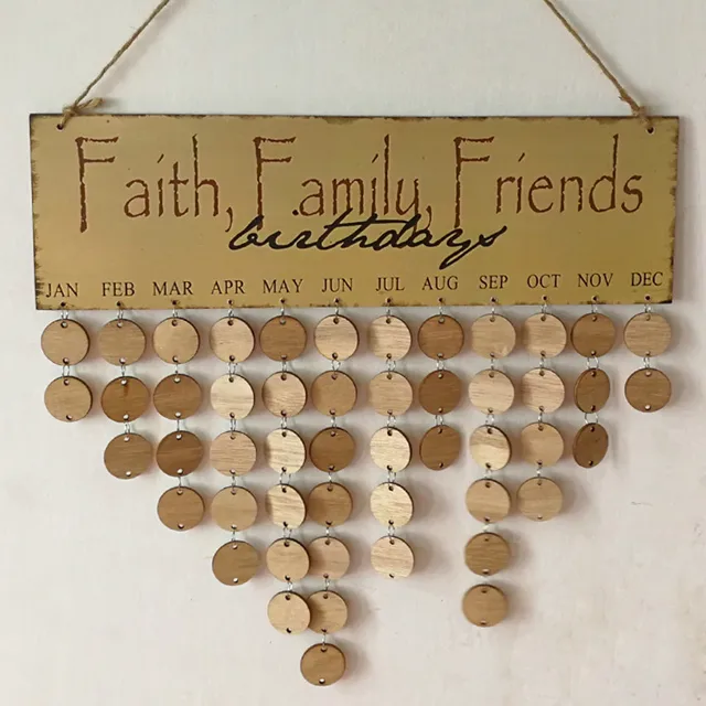 online shop new wood birthday calendar diy reminder board ply plaque
