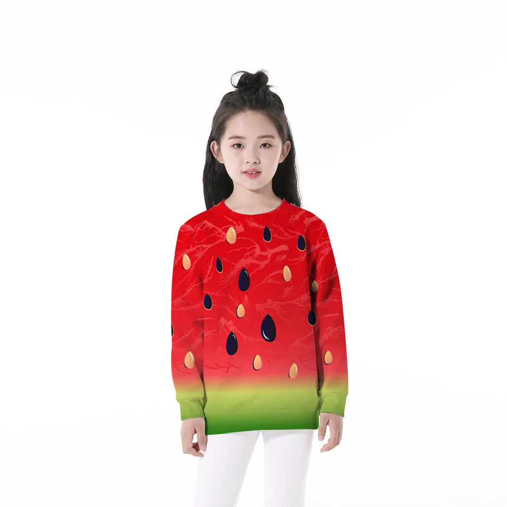 

RUNNING CHICK 2019 new watermelon printing fruit color matching cartoon sweatshirt factory wholesale