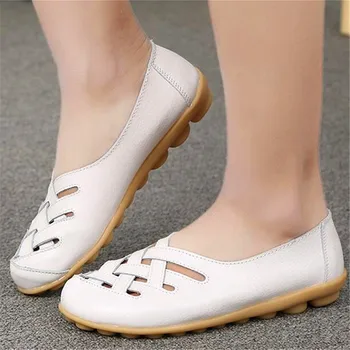 

19 spring and summer models breathable hole hollow hollow mother tendon bottom shallow female flat shoes