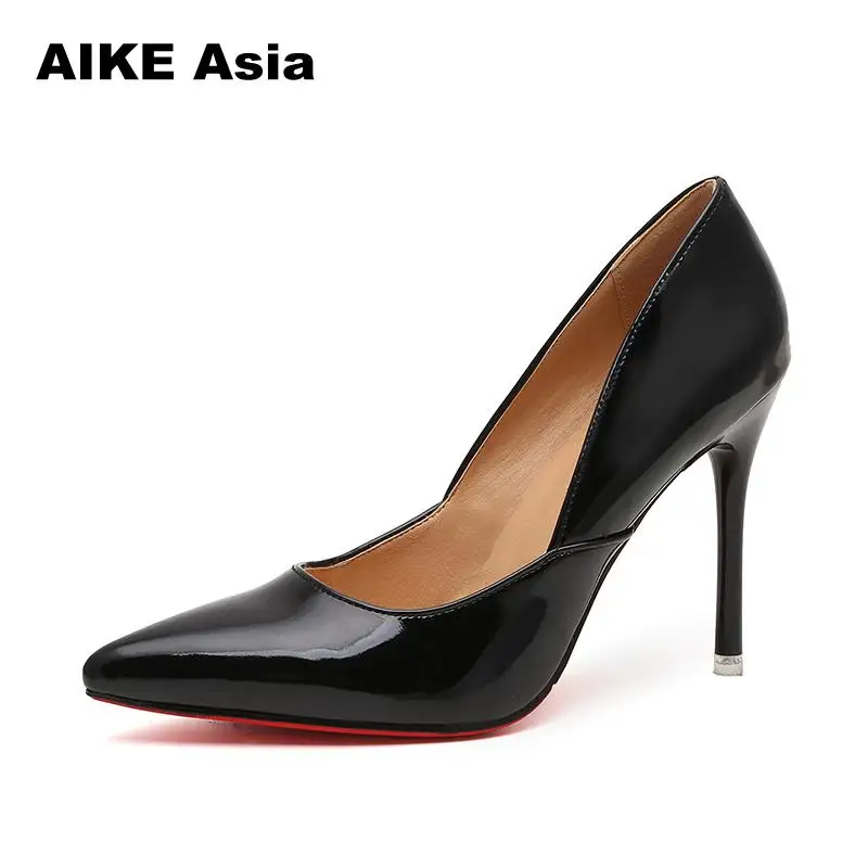 Women Pumps, High Heels Shoes 10cm Black Stiletto Pointed Toe Woman Shoes Sexy Party Shoes Nude Heels for Women