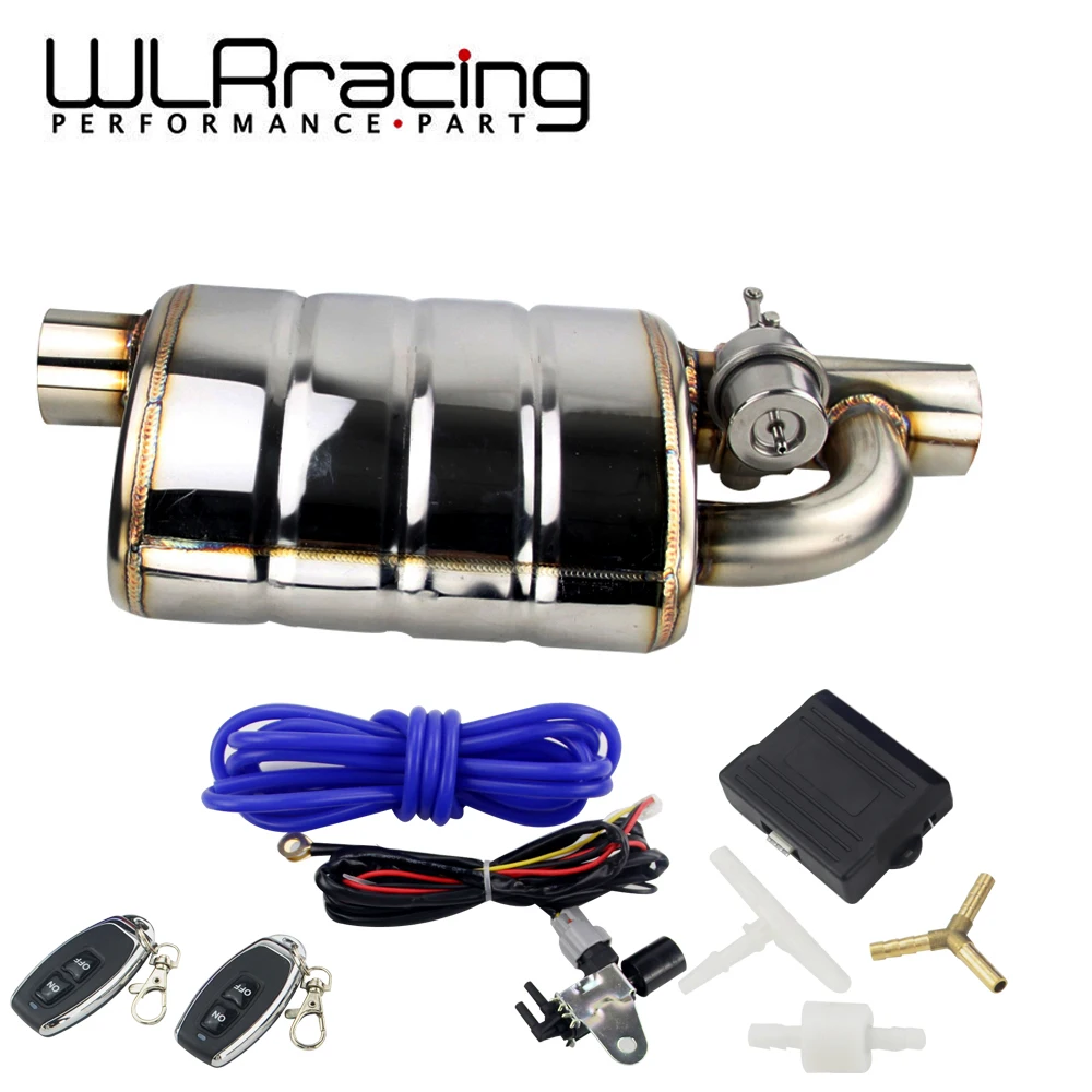 

Stainless Steel 2.5" or 3" IN/OUT Tip On Single Exhaust Muffler Dump Valve Exhaust Cutout with Wireless Remote Controller Set