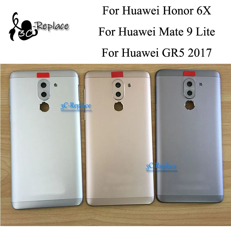 Для Huawei Honor 6X/Коврики 9 Lite/GR5 BLL-L21 BLL-L22 задняя Батарея крышка дверца батарейного Корпус задняя Стекло запчасти