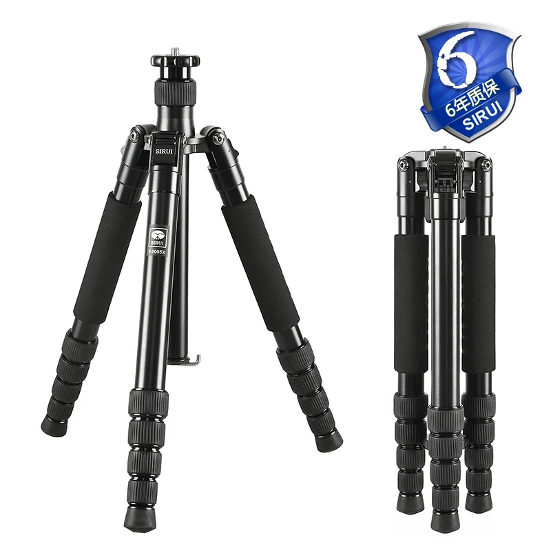 

SIRUI T-2005X T2005X Pro Aluminum Tripod Flexible Tripods For SLR Camera 5 Section Carrying Bag 56.9in Height 26.5 lb Load