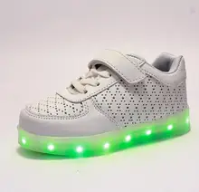 Children Fashion Luminous Shoes LED Light USB Charge Flashing Breathable Child Sneakers Kids Boys Girls Casual