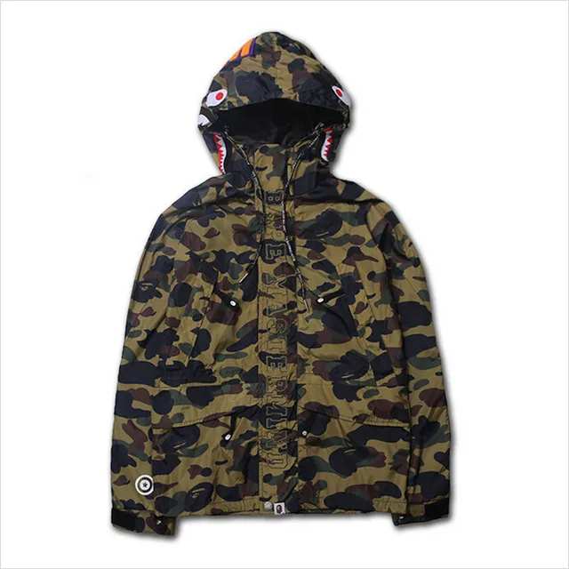 camo bape windbreaker