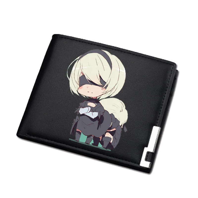 NieR:Automata Game Unisex Long Coin Purse YoRHa No. 2 Pu Leather Short Wallet ID Card Holder Women Sexy Money change Bag