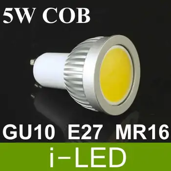 

50p/lot Newest COB 5W GU10 e27 mr16 Dimmable Led Spot Light Bulb Cool Warm White Led Downlight Lamp 110-240V lighting spotlight