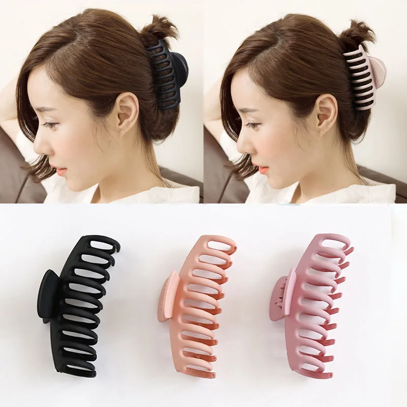 

Dull Polish Hollow Out Acrylic Hair Claw Hairpin Simple Bath Makeup Hair Clips Candy Sweet Girls Hair Crab Hair Accessories