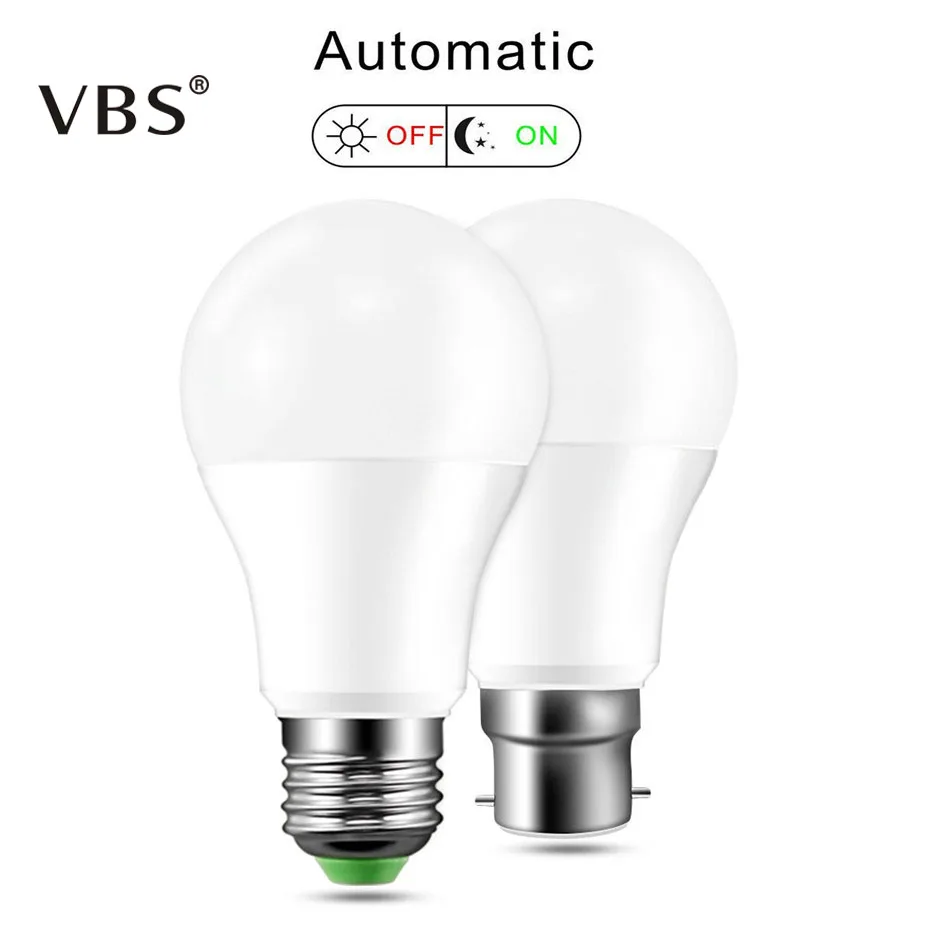 

E27 B22 LED Sensor Lamp Bulb 10W 15W Automatic Dusk to Dawn Auto ON/OFF Globe LED Light Bulb For Home Porch Hallway Office