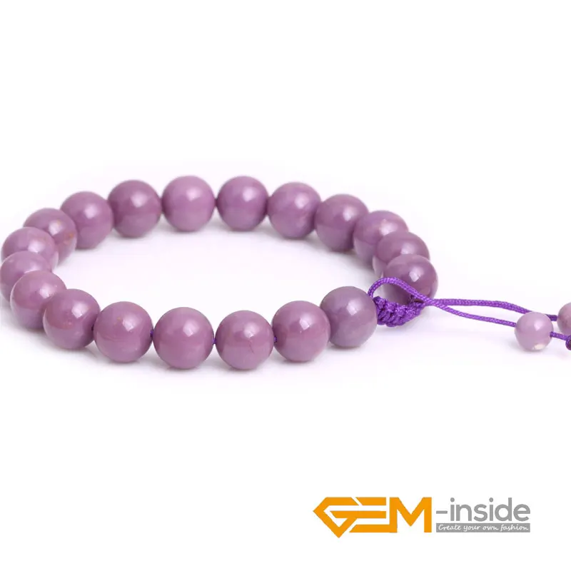 

New Popular 10mm Natural Round Purple Phosphosiderite Bead Adjustable Bracelet Jewelry for Women Christmas Gifts Wholesale