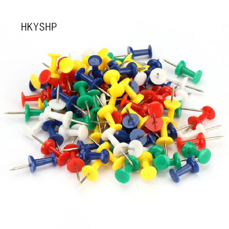 HKYSHP 70 Pcs/set Plastic Art Drawing Thumbtacks Colored Push Pins