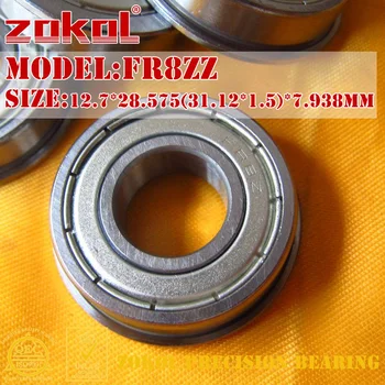 

ZOKOL FR8 ZZ bearing FR8ZZ Flange bearing FR8-ZZ Deep Groove ball bearing 12.7*28.575(31.12*1.5)*7.938mm
