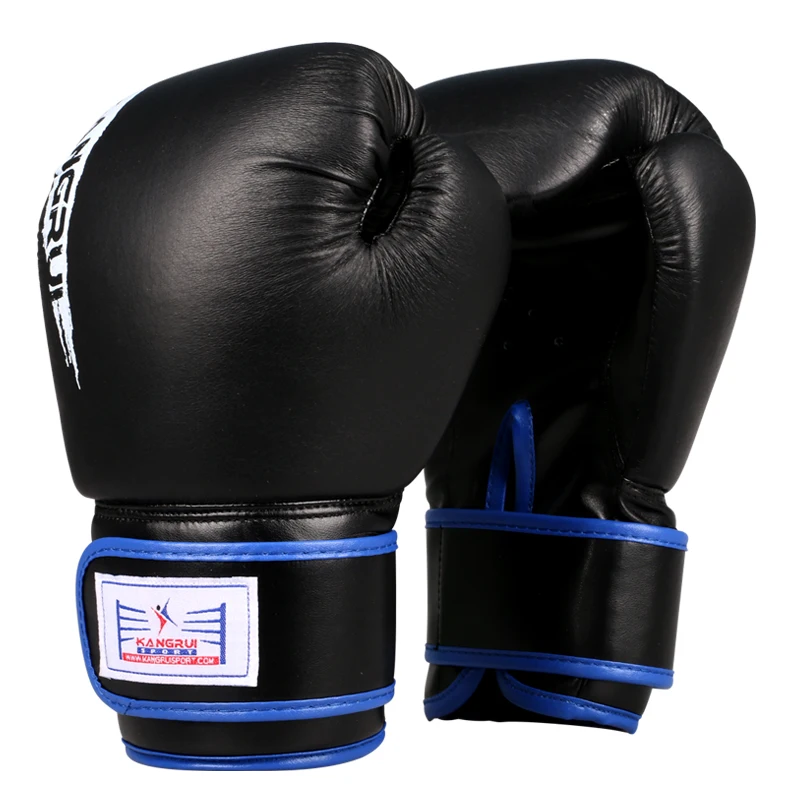 10oz real leather + pu professional training kick boxing glove adult