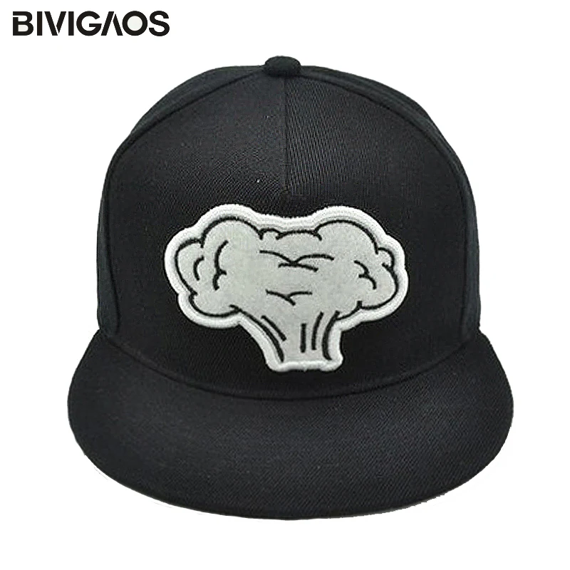 

New Fashion Gorras Snapbacks Cap Mushroom Cloud Fart Baseball Caps Hip Hop Cap Cartoon Hats Toca For Men Women Black White