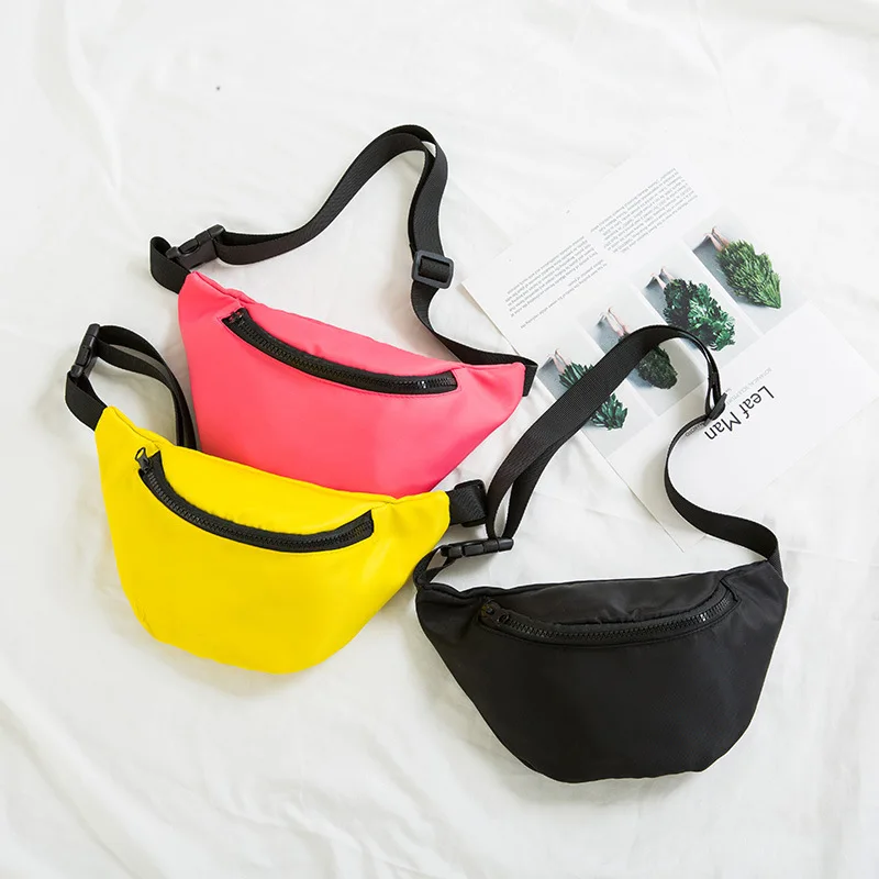 Новый для женщин Детская сумка на пояс нейлон корейских детей Фанни пакеты Твердые молодых обувь для девочек водостойкие груди мешок хип