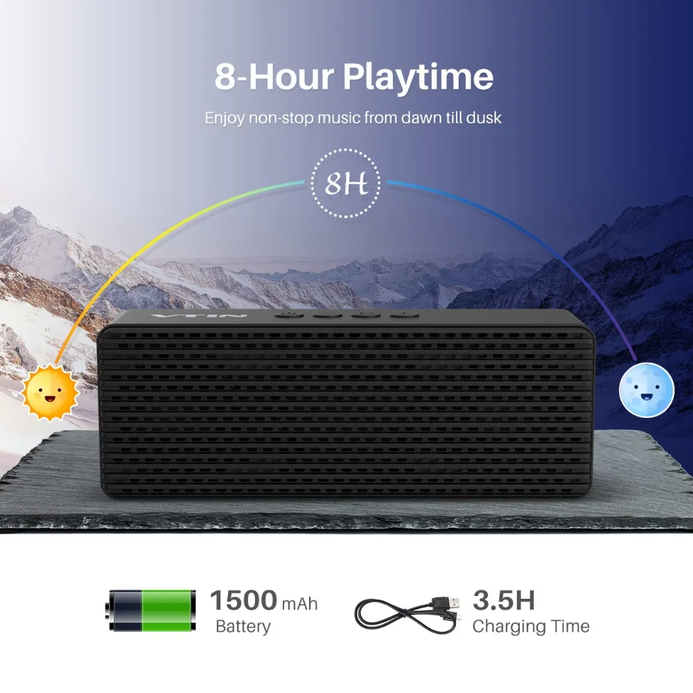 Vtin R1 Bluetooth 4 2 Динамик Hi Fi стерео хэндс фри двойные драйверы супер бас Беспроводной