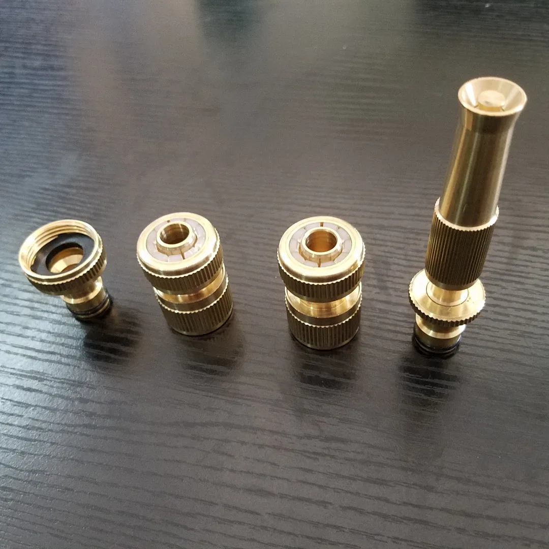 4Pcs x Garden Brass Hose Pipe Fitting Set Tap Quick Connectors & Spray Nozzle