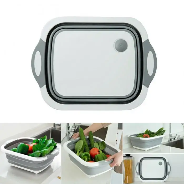 4 in 1 Multi-Board Dayvion No More Tools Drain Basket Foldable for Kitchen Fruit Vegetables YAN88