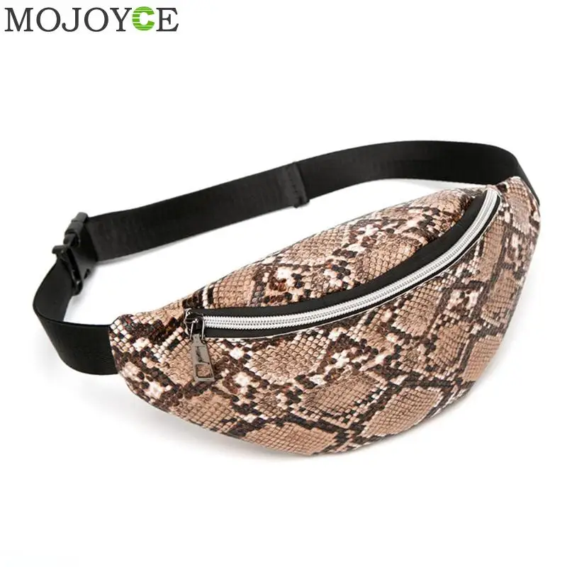 

2019 Fanny Pack Fashion Serpentine Waist Bag Women Leather Waist Pack Vintage Waist Belt Bags Phone Pocket