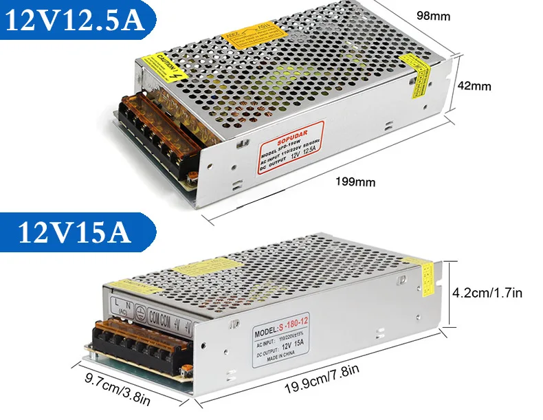 Светодиодный Питание AC 100-265V DC/DC 12V светодиодный Мощность адаптер 1A 2A 3A 5A 8.5A 10A 15A 20A 30A 40A освещение Трансформатор для Светодиодные ленты