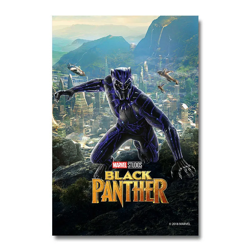 

Black Panther 2 Superhero Movie Silk Poster Wall Art Print 12x18 24x36 inch Decoration Pictures Wallpaper Living Room Decor 001