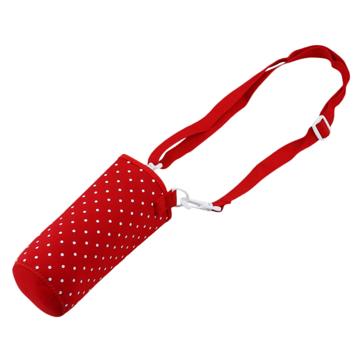 

SZS Hot 500ML Water Bottle Waterproof Pouch Shoulder Strap Cover Red