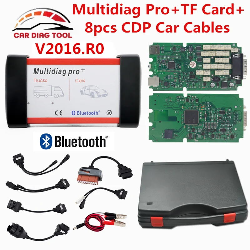 2018 DHL Бесплатная зеленый один печатная плата multidiag Pro + Bluetooth 2016. r0/2015. r3 TCS CDP OBD2