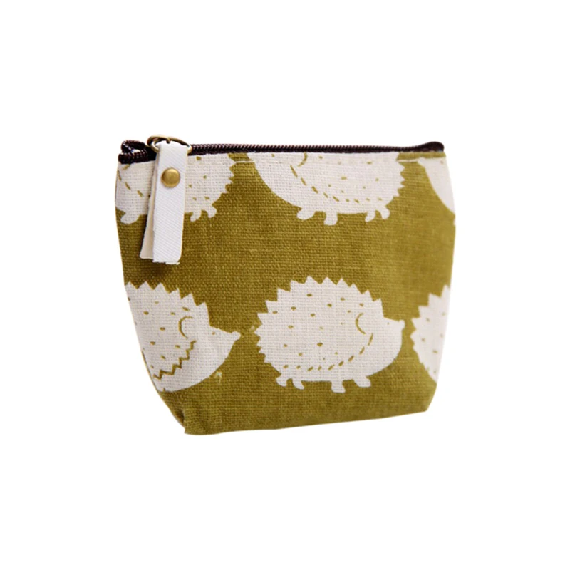 

Cute Cartoon Animals Canvas Coin Purse Key Wallet Mini Storage Bag Hedgehog