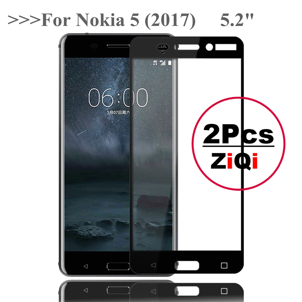 

2PCS For Nokia 5 Tempered Glass Nokia 5 2017 Screen Protector Glass For Nokia Lumia 5 Nokia5 TA-1053 Full Cover Glass film